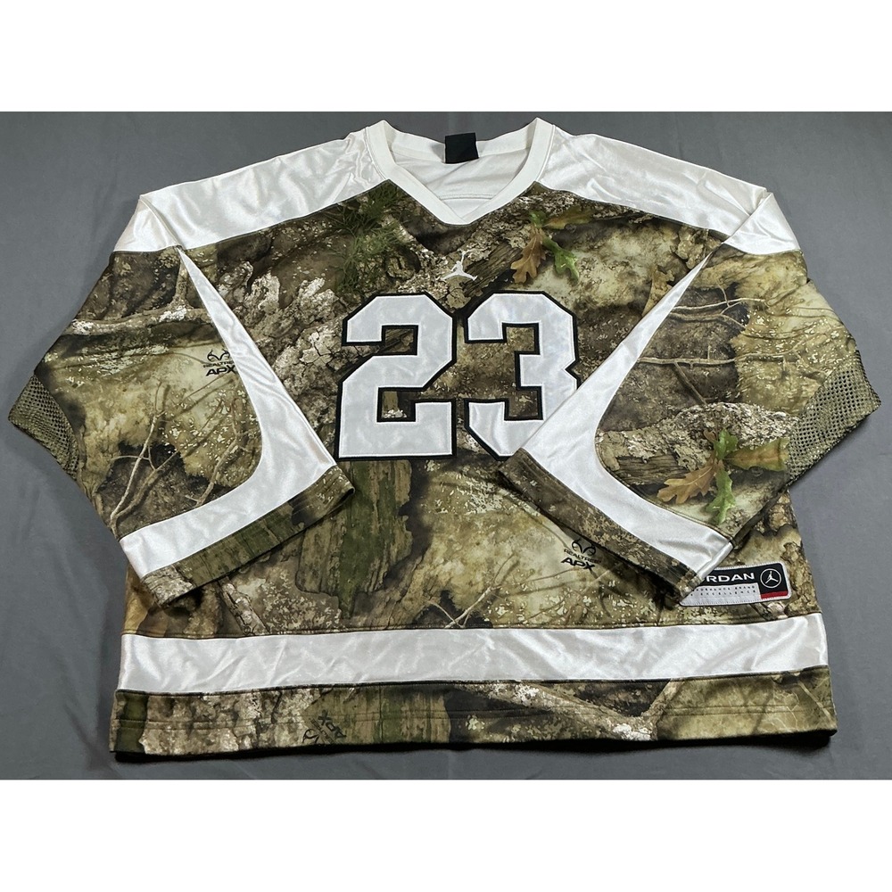 Jordan Brand Realtree APX Camo Hockey Jersey Mens Large 23 Jumpman Streetwear